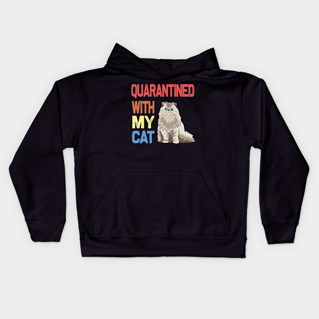 quarantined with my cat Kids Hoodie by bakmed